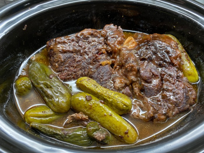 Slow Cooker Dill Pickle Pot Roast