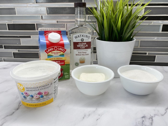 Ingredients for Whipped Cream Frosting