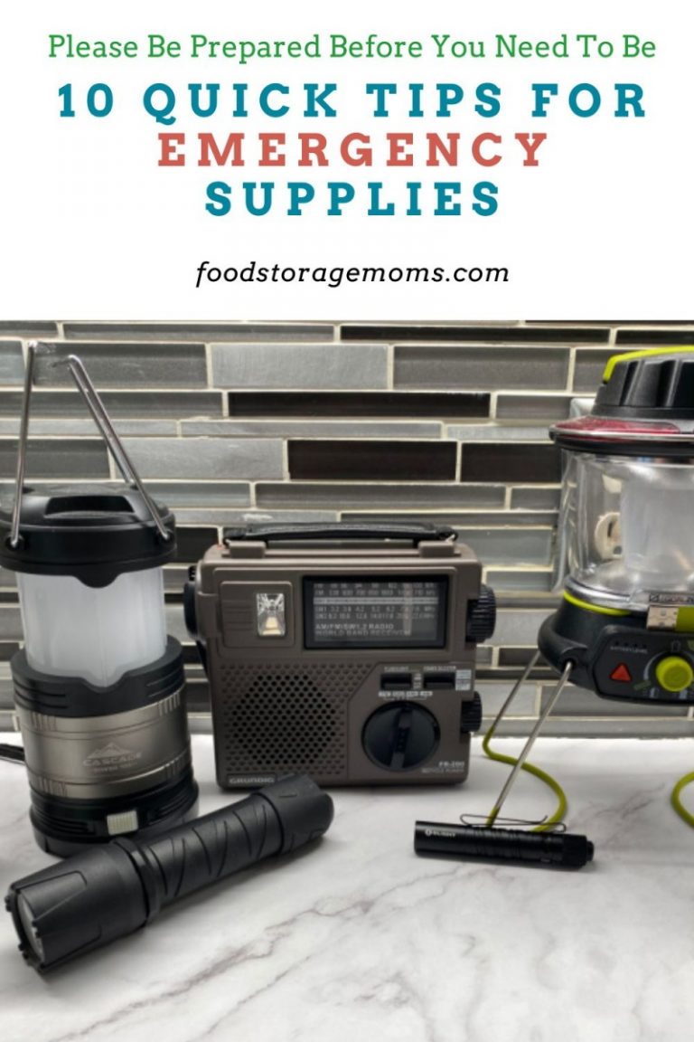10 Quick Tips For Emergency Supplies - Food Storage Moms