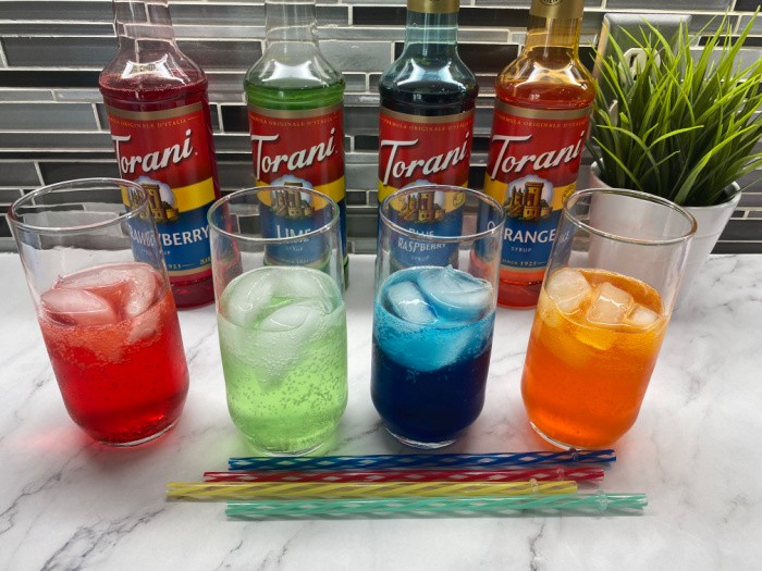 Torani Flavorings in Glasses