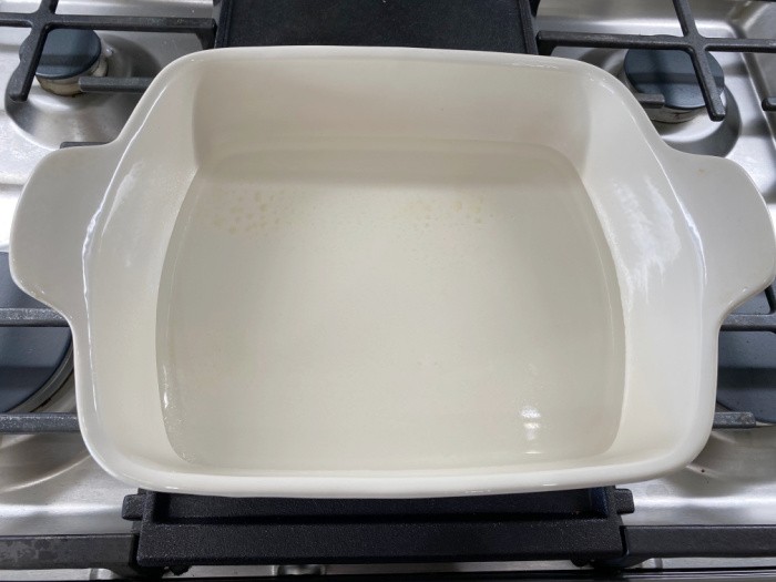 Fill Baking Pan with Water