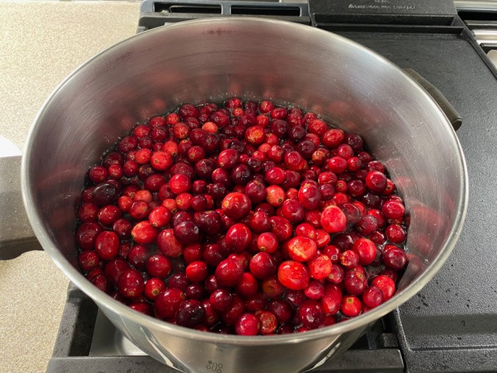 Add the Cranberries to the Sugar Mixture