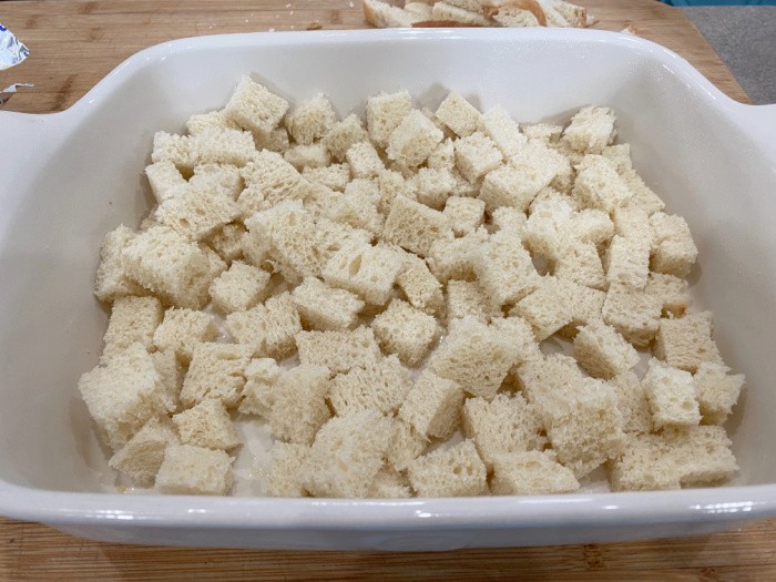 Place the Cubes in Baking Dish