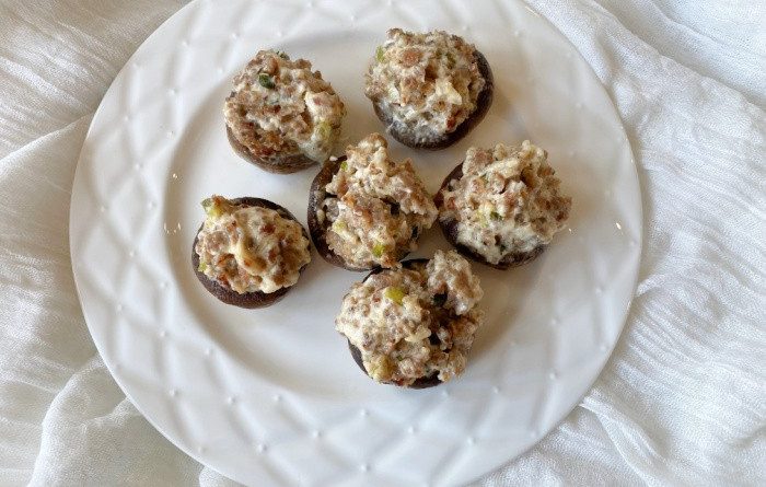 Stuffed Baked Sausage Mushrooms