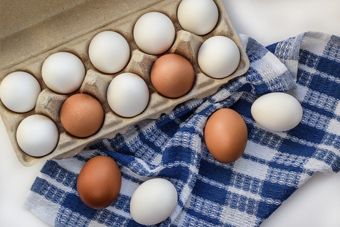 Brown and White Eggs