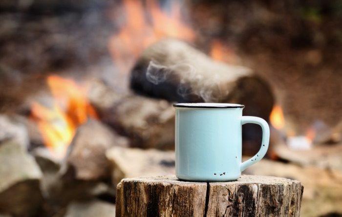 Hot Drink on Log