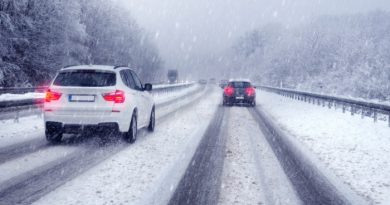 Snowy Roads with Cars