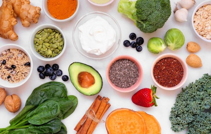 Healthy Food On Marble Countertop