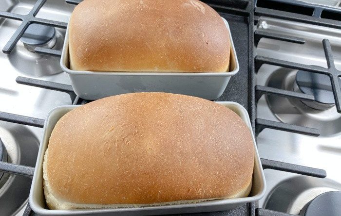 Homemade Bread On The Stove Cooling
