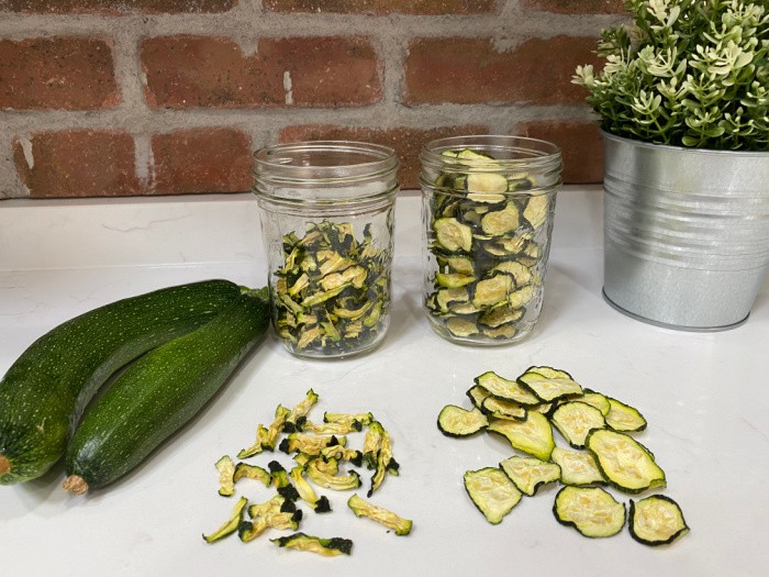 Dehydrated Zucchini Chunks and Chips