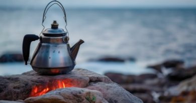 Kettle Cooking On Rocks