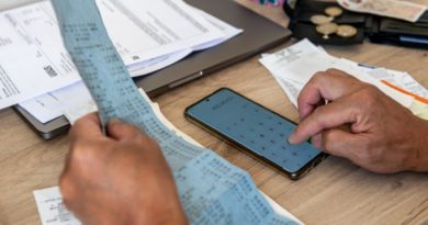 Person Using A Calculator