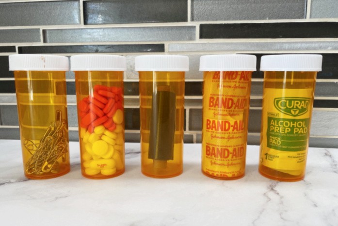 Pill Bottles Filled With Survival Items