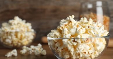 Popcorn in Glass Bowl