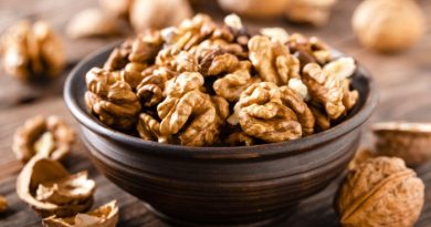 Walnuts on Wooden Rustic Board