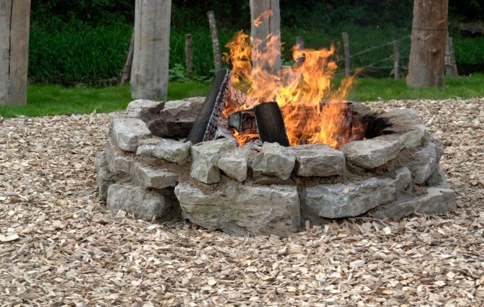 Fire Pit Made with Rocks