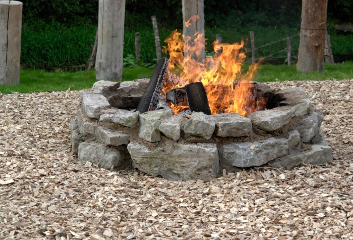 Fire Pit Made with Rocks