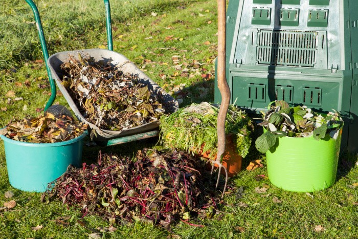 Composting In an Autumn Garden