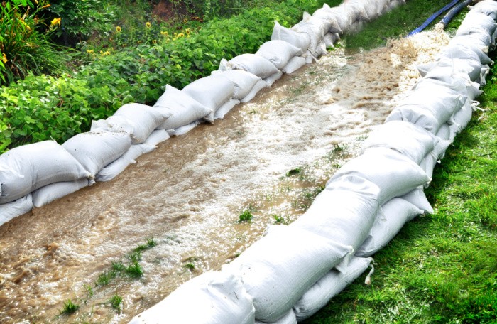 Sandbags in Yard