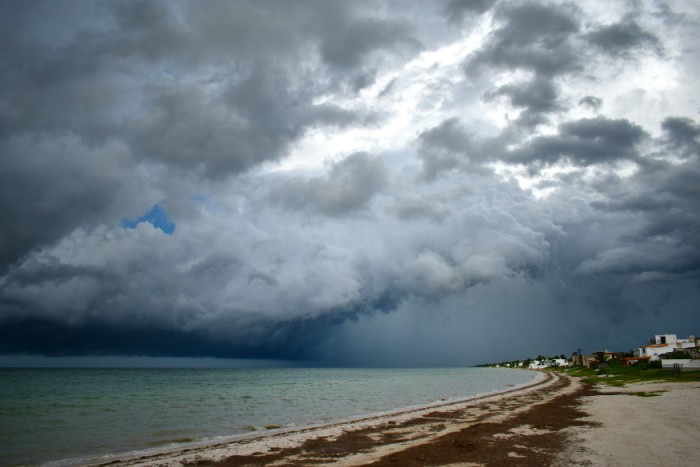 Tropical Storm and Hurricane Over Gulf Of Mexico