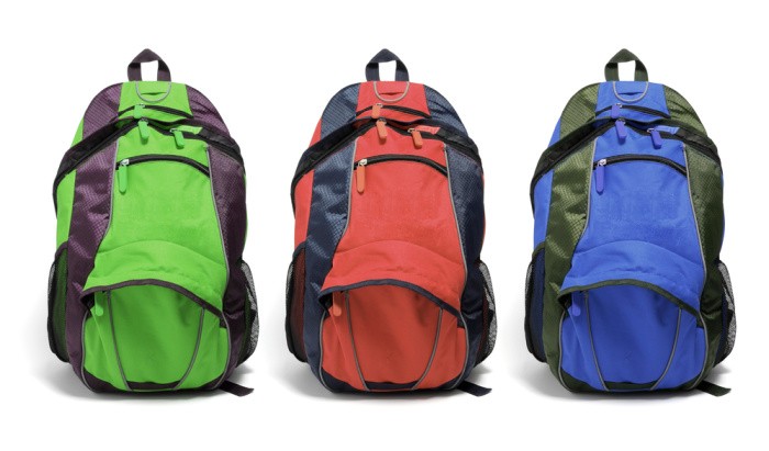 Backpacks Lined Up