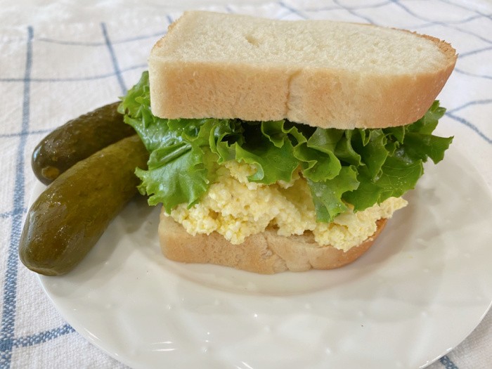 Egg Salad Sandwich with Pickles