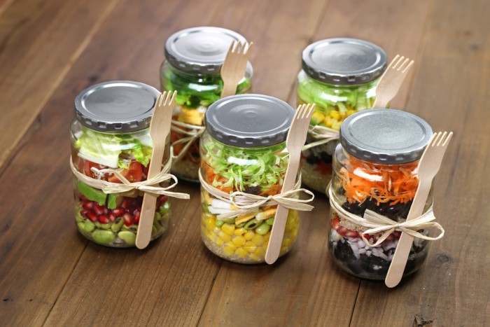 Jars with Salads