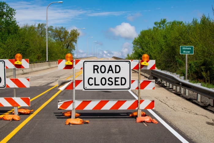Roads Closed Sign