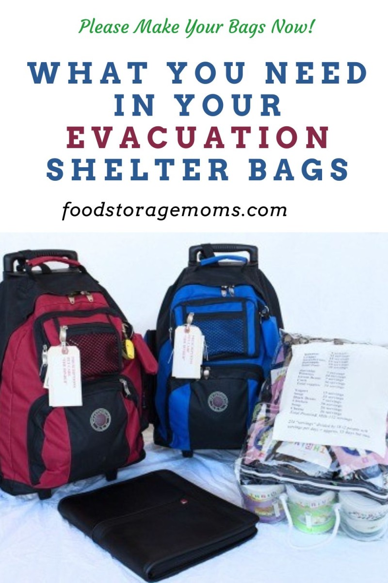 What You Need in Your Evacuation Shelter Bags Food Storage Moms