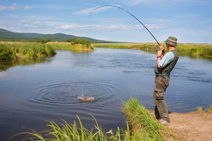 Fishing on the Lake for Salmon