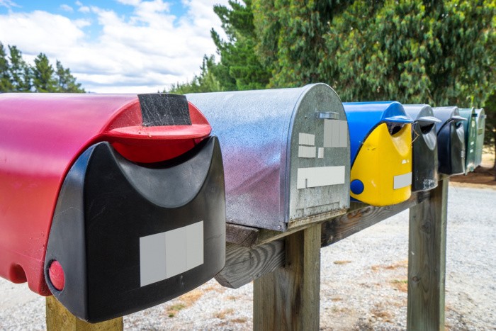 Mailboxes Colorful All Lined Up