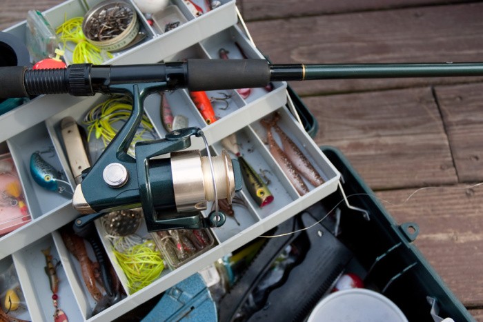 Fishing Rod and Tackle Box with Bait