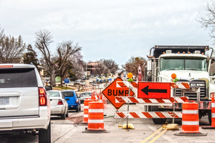 Traffic Narrowing to One Lane