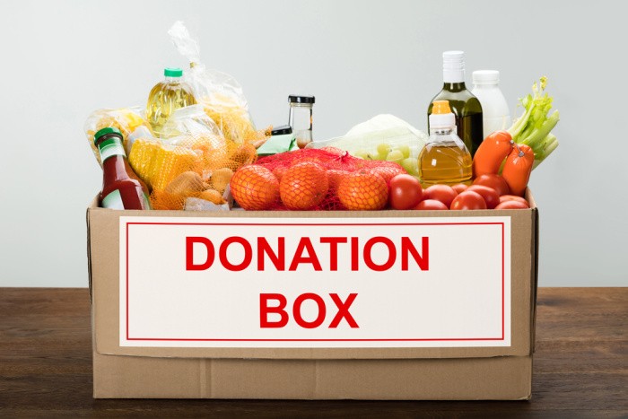 Box Full Of Donated Food
