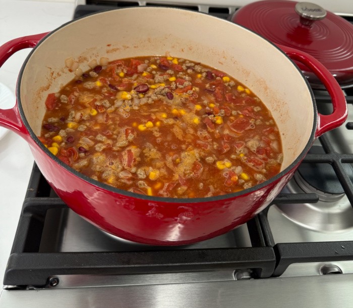 Taco Soup Simmering