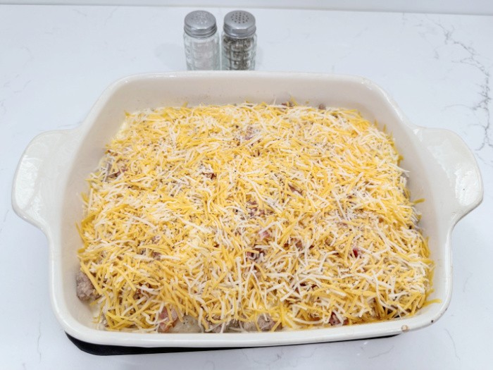 Breakfast Casserole Add Cheese and Bake