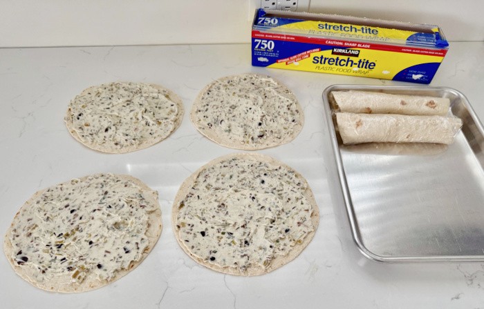 Cream Cheese Spread Mixture and Roll Tightly