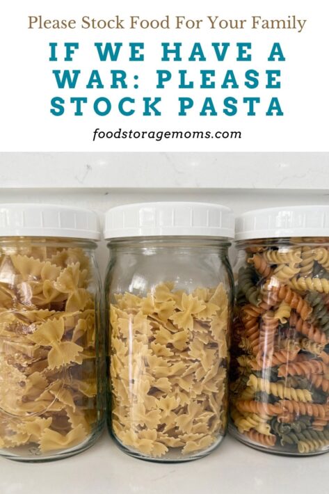 Three jars of Pasta In Mason Jars