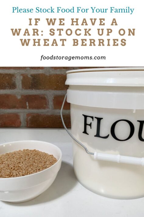 Wheat Berries in a Bowl and a Bucket of Flour
