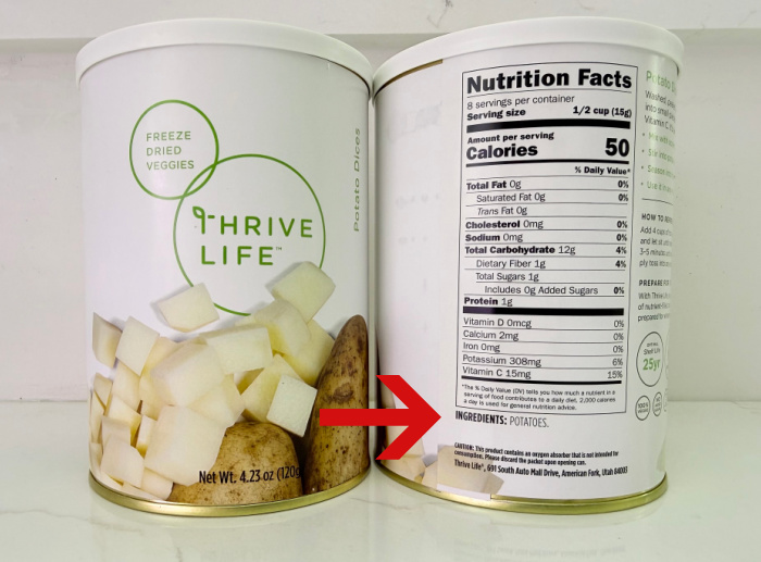 Freeze Dried Potatoes Thrive Life