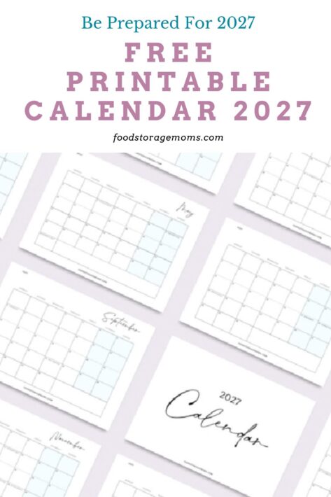 Free Printable Calendar 2027